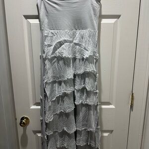 Elegant Gray Tiered Maxi Dress